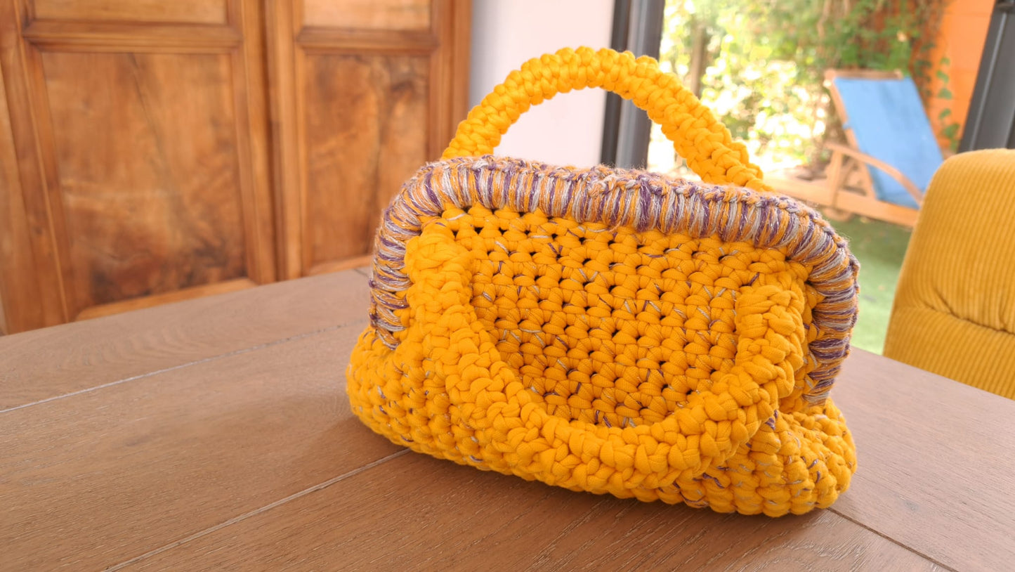 Sac BreeLyne jaune et violet - pièce unique